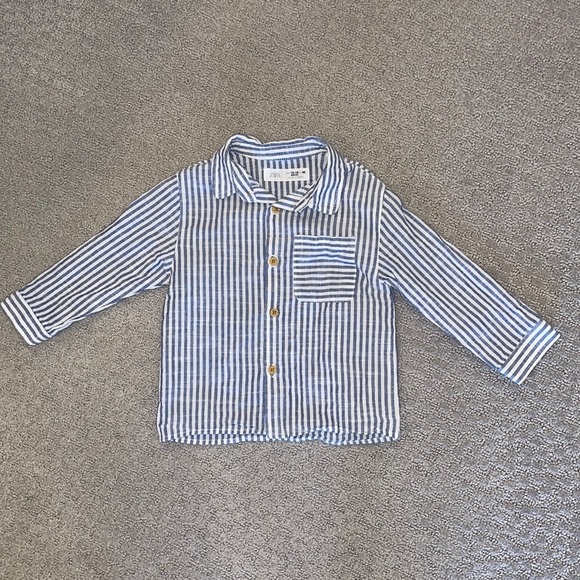 EUC boys striped shirt 12-18 mo - Picture 2 of 4